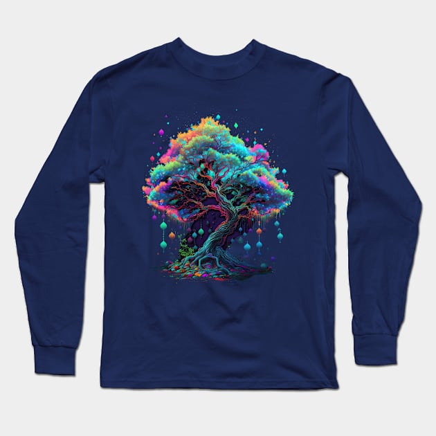 Tree of Giving - Splosion Series Long Sleeve T-Shirt by wumples